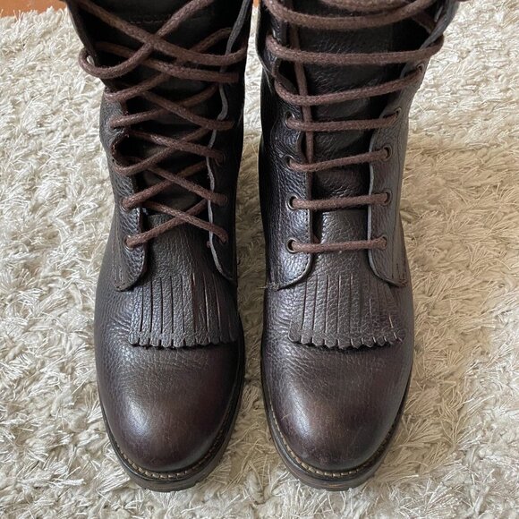 Wolverine Women's Rosie 6" Kiltie Brown Lace Up Combat Boot Leather Size 9.5 - Picture 4 of 15